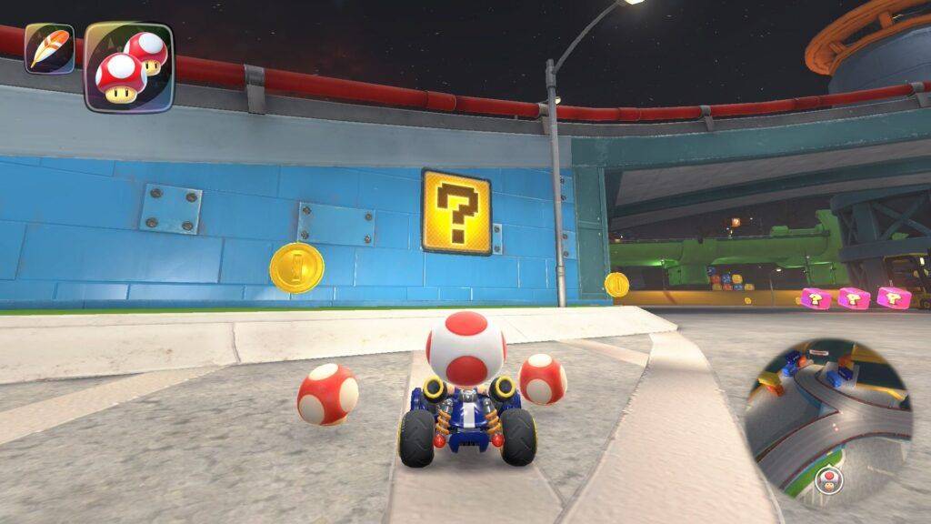 Mario Kart World - Encontrar blocos "?" é um dos desafios do modo de mundo aberto.